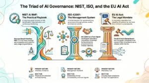Home 1 NIST vs ISO 42001 vs EU AI Act — Explained Simply